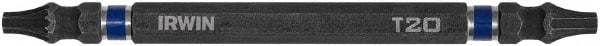 Irwin - T20 x T20 D/E Torx Screwdriver Bit - 1/4" Hex Drive, 4" OAL - Eagle Tool & Supply