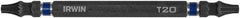 Irwin - T20 x T20 D/E Torx Screwdriver Bit - 1/4" Hex Drive, 4" OAL - Eagle Tool & Supply