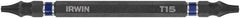 Irwin - T10 x T15 D/E Torx Screwdriver Bit - 1/4" Hex Drive, 4" OAL - Eagle Tool & Supply