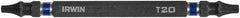 Irwin - T15 x T20 D/E Torx Screwdriver Bit - 1/4" Hex Drive, 4" OAL - Eagle Tool & Supply