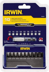 Irwin - 10 Piece, Screwdriver Insert Bit Set - T10 to T40 Torx - Eagle Tool & Supply