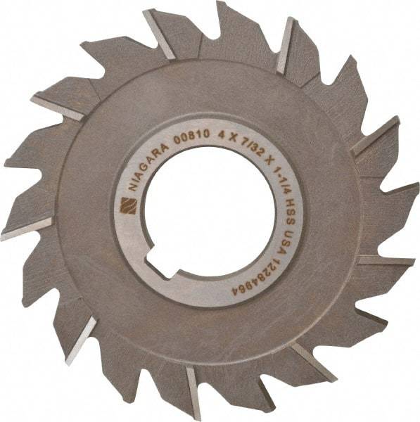 Keo - 4" Diam x 7/32" Width of Cut, 18 Teeth, High Speed Steel Side Milling Cutter - Staggered Teeth, Uncoated - Eagle Tool & Supply