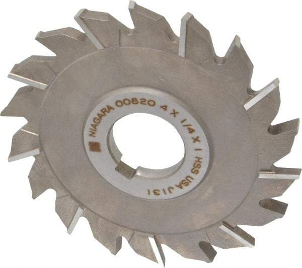 Keo - 4" Diam x 1/4" Width of Cut, 18 Teeth, High Speed Steel Side Milling Cutter - Staggered Teeth, Uncoated - Eagle Tool & Supply