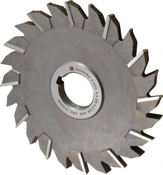 Keo - 6" Diam x 3/8" Width of Cut, 24 Teeth, High Speed Steel Side Milling Cutter - Staggered Teeth, Uncoated - Eagle Tool & Supply