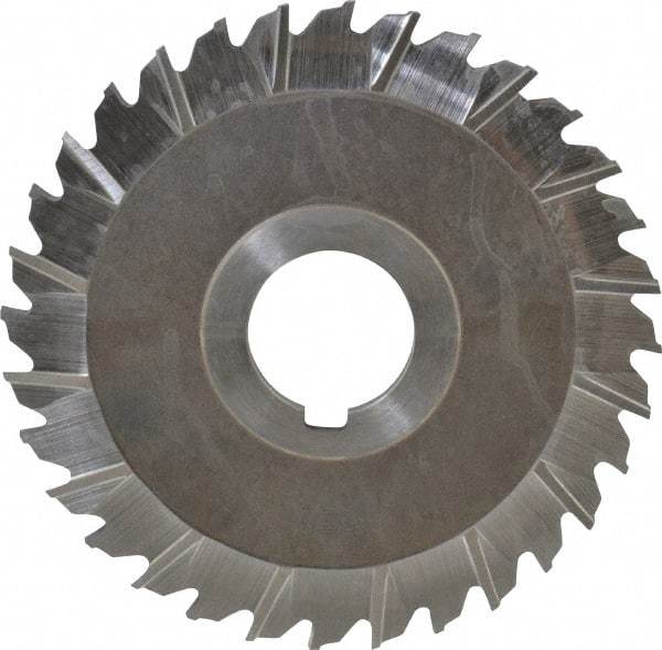 Keo - 4" Blade Diam x 1/8" Blade Thickness, 1" Hole, 32 Teeth, High Speed Steel Side Chip Saw - Staggered Tooth, Arbor Connection, Right Hand Cut, Uncoated - Eagle Tool & Supply