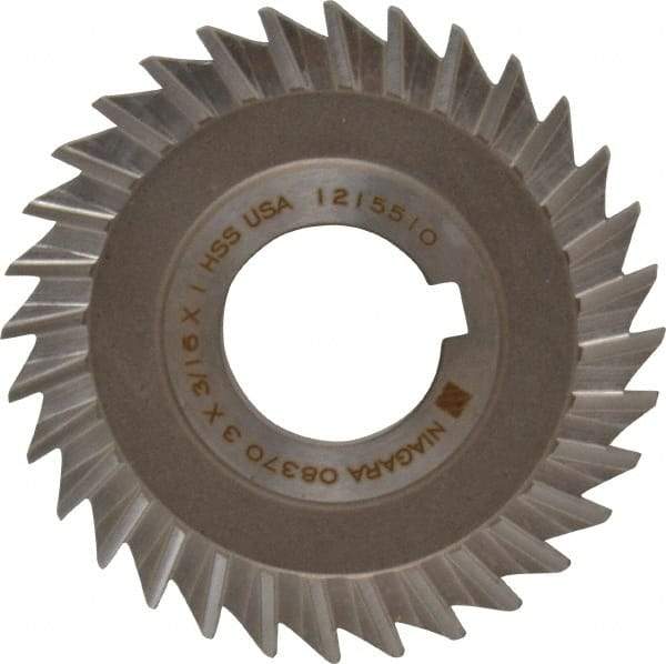 Keo - 3" Blade Diam x 3/16" Blade Thickness, 1" Hole, 32 Teeth, High Speed Steel Side Chip Saw - Straight Tooth, Arbor Connection, Right Hand Cut, Uncoated, with Keyway - Eagle Tool & Supply