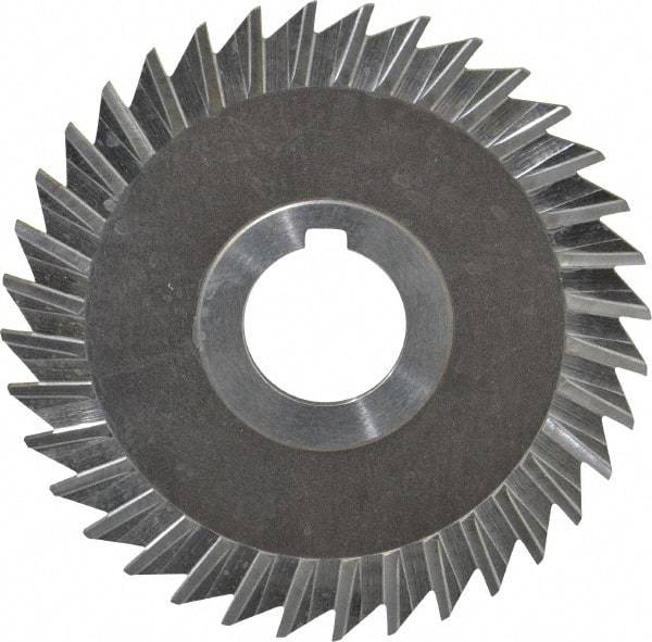 Keo - 4" Blade Diam x 1/8" Blade Thickness, 1" Hole, 36 Teeth, High Speed Steel Side Chip Saw - Straight Tooth, Arbor Connection, Right Hand Cut, Uncoated, with Keyway - Eagle Tool & Supply