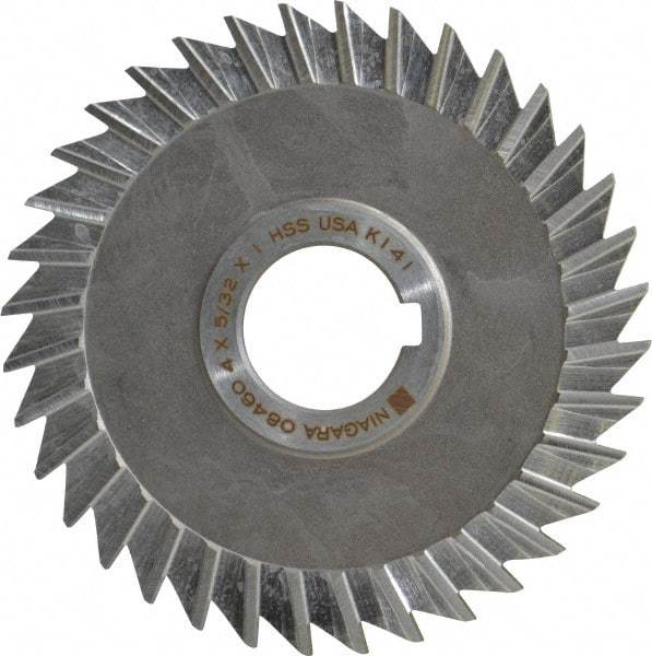 Keo - 4" Blade Diam x 5/32" Blade Thickness, 1" Hole, 36 Teeth, High Speed Steel Side Chip Saw - Straight Tooth, Arbor Connection, Right Hand Cut, Uncoated, with Keyway - Eagle Tool & Supply