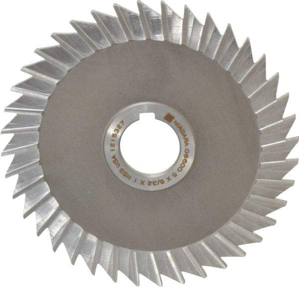 Keo - 5" Blade Diam x 5/32" Blade Thickness, 1" Hole, 40 Teeth, High Speed Steel Side Chip Saw - Straight Tooth, Arbor Connection, Right Hand Cut, Uncoated, with Keyway - Eagle Tool & Supply