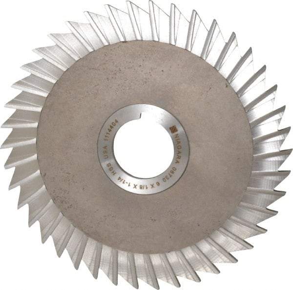 Keo - 6" Blade Diam x 1/8" Blade Thickness, 1-1/4" Hole, 42 Teeth, High Speed Steel Side Chip Saw - Straight Tooth, Arbor Connection, Right Hand Cut, Uncoated, with Keyway - Eagle Tool & Supply