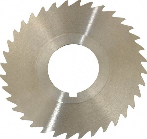 Keo - 2-1/2" Diam x 1/32" Blade Thickness x 7/8" Arbor Hole Diam, 36 Tooth Slitting and Slotting Saw - Arbor Connection, Right Hand, Uncoated, High Speed Steel, 10° Rake, Concave Ground - Eagle Tool & Supply