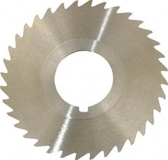 Keo - 2-1/2" Diam x 1/32" Blade Thickness x 7/8" Arbor Hole Diam, 36 Tooth Slitting and Slotting Saw - Arbor Connection, Right Hand, Uncoated, High Speed Steel, 10° Rake, Concave Ground - Eagle Tool & Supply