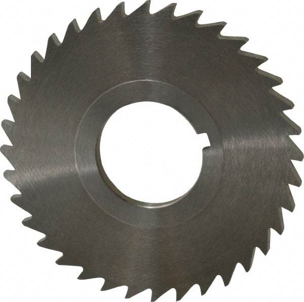 Keo - 2-1/2" Diam x 1/8" Blade Thickness x 7/8" Arbor Hole Diam, 36 Tooth Slitting and Slotting Saw - Arbor Connection, Right Hand, Uncoated, High Speed Steel, 10° Rake, Concave Ground - Eagle Tool & Supply