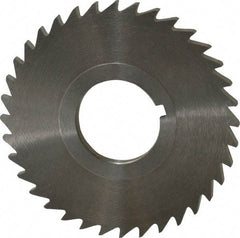 Keo - 2-1/2" Diam x 1/8" Blade Thickness x 7/8" Arbor Hole Diam, 36 Tooth Slitting and Slotting Saw - Arbor Connection, Right Hand, Uncoated, High Speed Steel, 10° Rake, Concave Ground - Eagle Tool & Supply