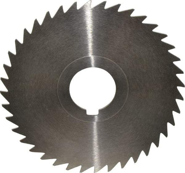 Keo - 4" Diam x 3/64" Blade Thickness x 1" Arbor Hole Diam, 40 Tooth Slitting and Slotting Saw - Arbor Connection, Right Hand, Uncoated, High Speed Steel, Concave Ground, Contains Keyway - Eagle Tool & Supply