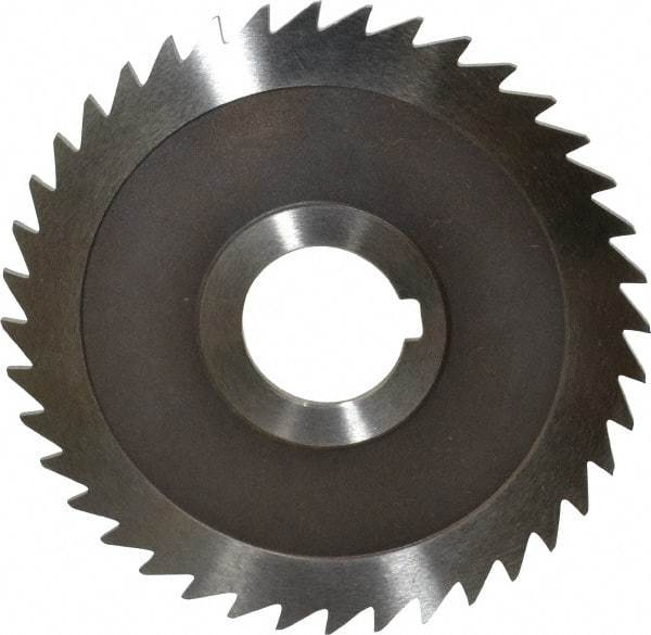 Keo - 4" Diam x 3/32" Blade Thickness x 1" Arbor Hole Diam, 40 Tooth Slitting and Slotting Saw - Arbor Connection, Right Hand, Uncoated, High Speed Steel, Concave Ground, Contains Keyway - Eagle Tool & Supply