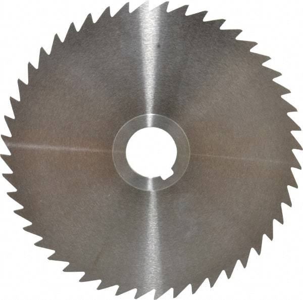 Keo - 6" Diam x 1/16" Blade Thickness x 1" Arbor Hole Diam, 48 Tooth Slitting and Slotting Saw - Arbor Connection, Right Hand, Uncoated, High Speed Steel, Concave Ground, Contains Keyway - Eagle Tool & Supply