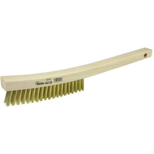 Plater's Brush, Brass Fill, 3 × 19 Rows, Curved Handle - Eagle Tool & Supply