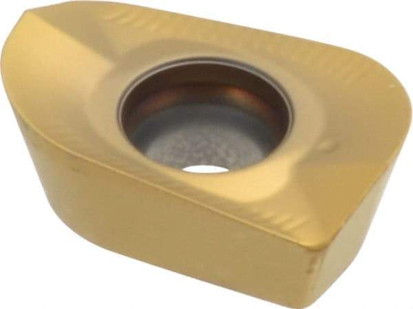 Seco - XOMX120440 ME08 Grade F40M Carbide Milling Insert - TiAlN/TiN Finish, 0.157" Thick, 0.157" Corner Radius - Eagle Tool & Supply