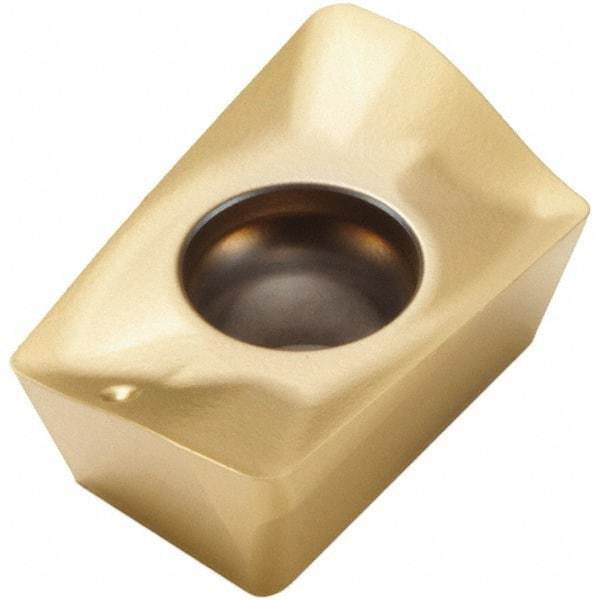 Seco - XOEX120408 M07 Grade F30M Carbide Milling Insert - TiAlN/TiN Finish, 0.199" Thick, 0.031" Corner Radius - Eagle Tool & Supply