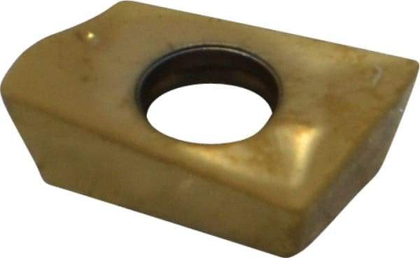 Seco - XOEX120404 M07 Grade F40M Carbide Milling Insert - TiAlN/TiN Finish, 0.199" Thick, 0.016" Corner Radius - Eagle Tool & Supply