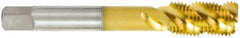 OSG - 7/16-20 UNF 3 Flute Bottoming Spiral Flute Tap - High Speed Steel, TiN Finish, 3-5/32" OAL, Right Hand Flute, Right Hand Thread, H3, Series 107 - Eagle Tool & Supply