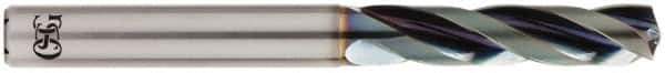 OSG - 8.6mm 140° Spiral Flute Solid Carbide Screw Machine Drill Bit - WD1 Finish, Right Hand Cut, 43mm Flute Length, 101mm OAL, Standard Point, Straight Shank, Through Coolant - Eagle Tool & Supply