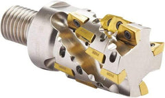 Seco - 20mm Cut Diam, 17mm Max Depth of Cut, 20mm Shank Diam, 85mm OAL, Indexable Square Shoulder Helical End Mill - XO.X 10T3 Inserts, Weldon Shank, 90° Lead Angle, Through Coolant, Series Turbo 10 - Eagle Tool & Supply