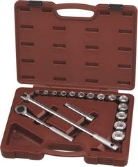 Paramount - 17 Piece 1/2" Drive Chrome Finish Socket Set - 6 Points, 3/8" to 1-1/4" Range, Inch Measurement Standard - Eagle Tool & Supply