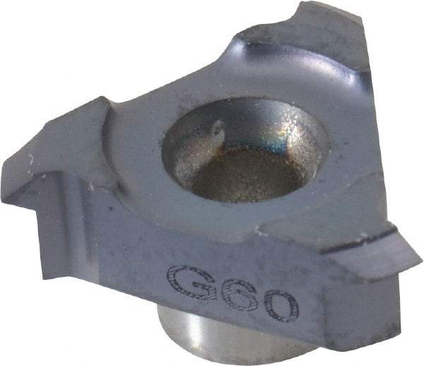 Carmex - C18 G60 Grade MT7, Internal/External Threading Insert - 0.8 to 1.5mm & 32 to 16 TPI Ext Pitch, 10 to 1.75mm & 28 to 14 TPI Int Pitch, TiAlN Finish - Eagle Tool & Supply