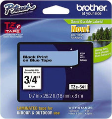 Brother - 3/4" Wide, Blue Tape Cassette - For Label Maker - Eagle Tool & Supply