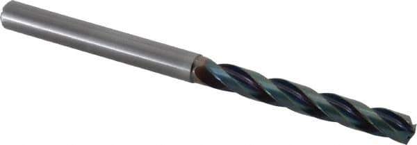 OSG - 7.5mm 140° Solid Carbide Jobber Drill - WD1 Finish, Spiral Flute, Straight Shank, 118mm OAL, Split Point - Eagle Tool & Supply