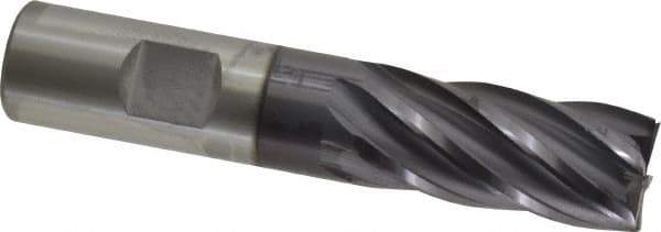 OSG - 3/4", 1-5/8" LOC, 3/4" Shank Diam, 3-7/8" OAL, 6 Flute, Cobalt Square End Mill - Single End, TiAlN Finish, Spiral Flute, 30° Helix, Centercutting, Right Hand Cut, Right Hand Flute, Series 541 - Eagle Tool & Supply