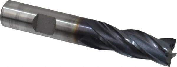 OSG - 1/2", 1-1/4" LOC, 1/2" Shank Diam, 3-1/4" OAL, 4 Flute, Cobalt Square End Mill - Single End, TiAlN Finish, Spiral Flute, 30° Helix, Centercutting, Right Hand Cut, Right Hand Flute, Series 541 - Eagle Tool & Supply