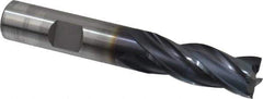 OSG - 1/2", 1-1/4" LOC, 1/2" Shank Diam, 3-1/4" OAL, 4 Flute, Cobalt Square End Mill - Single End, TiAlN Finish, Spiral Flute, 30° Helix, Centercutting, Right Hand Cut, Right Hand Flute, Series 541 - Eagle Tool & Supply