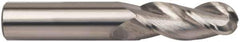 Accupro - 5/8" Diam, 1-5/8" LOC, 3 Flute Solid Carbide Ball End Mill - Uncoated, Single End, 3-1/2" OAL, 5/8" Shank Diam, Spiral Flute - Eagle Tool & Supply