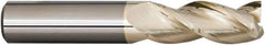 Accupro - 3/4", 3-1/4" LOC, 3/4" Shank Diam, 6" OAL, 3 Flute, Solid Carbide Square End Mill - Single End, ZrN Finish, Spiral Flute, 37° Helix, Centercutting, Right Hand Cut, Right Hand Flute - Eagle Tool & Supply