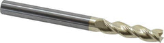 Accupro - 5/16", 1-1/4" LOC, 5/16" Shank Diam, 3-1/2" OAL, 3 Flute, Solid Carbide Square End Mill - Single End, ZrN Finish, Spiral Flute, 37° Helix, Centercutting, Right Hand Cut, Right Hand Flute - Eagle Tool & Supply