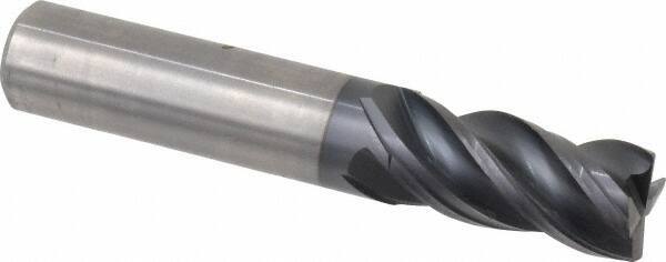 Kennametal - 4 Flute Solid Carbide Roughing & Finishing Corner Chamfer End Mill - AlTiN Finish, Straight Shank, 38° Helix, Centercutting - Eagle Tool & Supply