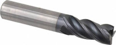 Kennametal - 4 Flute Solid Carbide Roughing & Finishing Corner Chamfer End Mill - AlTiN Finish, Straight Shank, 38° Helix, Centercutting - Eagle Tool & Supply