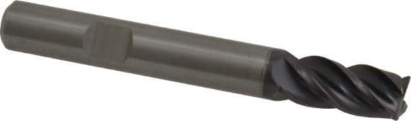 Kennametal - 4 Flute Solid Carbide Roughing & Finishing Corner Chamfer End Mill - AlTiN Finish, Weldon Shank, 38° Helix, Centercutting - Eagle Tool & Supply