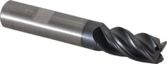 Kennametal - 4 Flute Solid Carbide Roughing & Finishing Corner Chamfer End Mill - AlTiN Finish, Weldon Shank, 38° Helix, Centercutting - Eagle Tool & Supply
