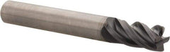 Kennametal - 4 Flute Solid Carbide Roughing & Finishing Corner Chamfer End Mill - AlTiN Finish, Straight Shank, 38° Helix, Centercutting - Eagle Tool & Supply