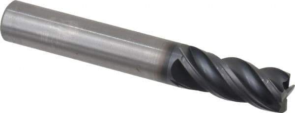 Kennametal - 4 Flute Solid Carbide Roughing & Finishing Corner Chamfer End Mill - AlTiN Finish, Straight Shank, 38° Helix, Centercutting - Eagle Tool & Supply