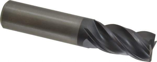 Kennametal - 4 Flute Solid Carbide Roughing & Finishing Corner Chamfer End Mill - AlTiN Finish, Straight Shank, 38° Helix, Centercutting - Eagle Tool & Supply