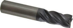 Kennametal - 4 Flute Solid Carbide Roughing & Finishing Corner Chamfer End Mill - AlTiN Finish, Straight Shank, 38° Helix, Centercutting - Eagle Tool & Supply