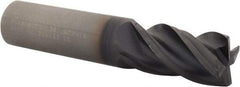 Kennametal - 4 Flute Solid Carbide Roughing & Finishing Corner Chamfer End Mill - AlTiN Finish, Straight Shank, 38° Helix, Centercutting - Eagle Tool & Supply