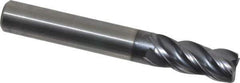 Kennametal - 4 Flute Solid Carbide Roughing & Finishing Corner Chamfer End Mill - AlTiN Finish, Straight Shank, 38° Helix, Centercutting - Eagle Tool & Supply