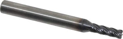 Kennametal - 4 Flute Solid Carbide Roughing & Finishing Corner Chamfer End Mill - AlTiN Finish, Straight Shank, 38° Helix, Centercutting - Eagle Tool & Supply