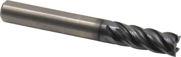 Kennametal - 5/16", 3/4" LOC, 5/16" Shank Diam, 2-1/2" OAL, 5 Flute, Solid Carbide Square End Mill - Single End, AlTiN Finish, Spiral Flute, 30° Helix, Right Hand Cut, Right Hand Flute, Series UCDE - Eagle Tool & Supply